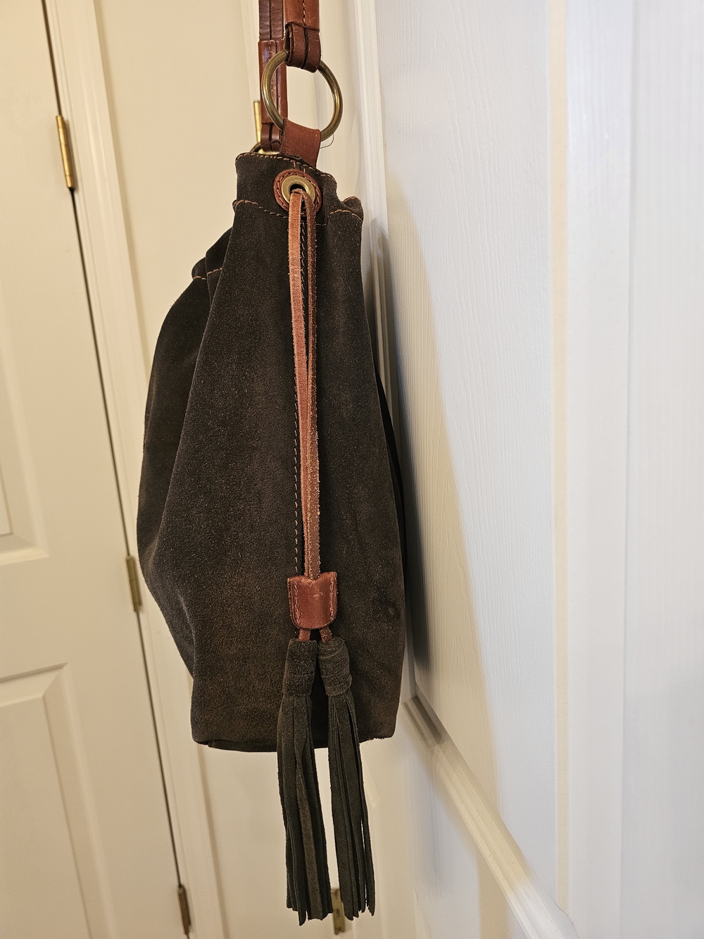 Lucky Brand Dark Brown Suede Shoulder Hobo with Tassels - Picture 8 of 11